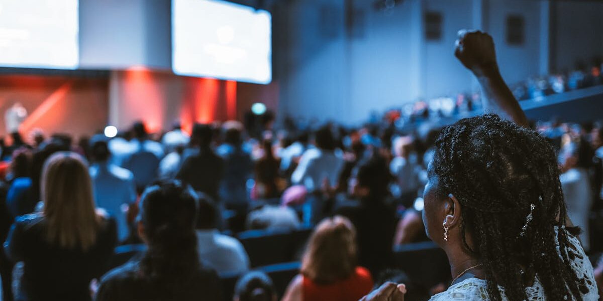 Startup conference event crowd