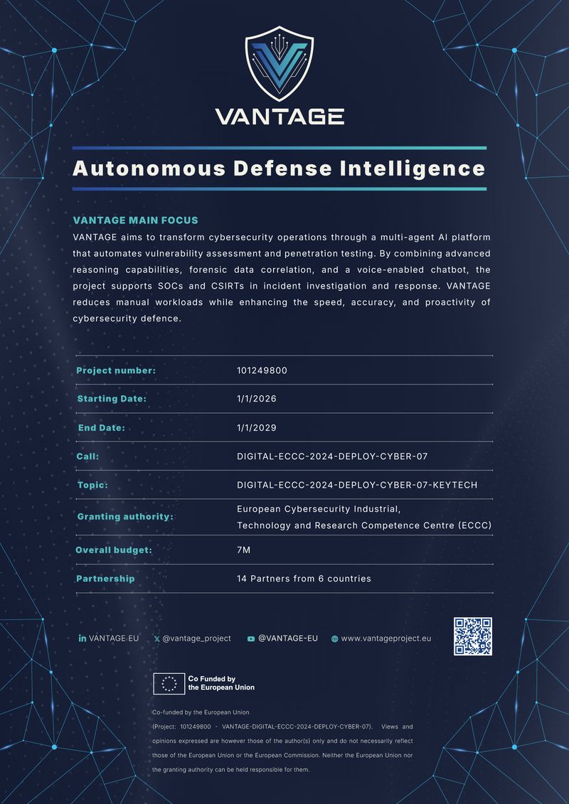 VANTAGE EU project factsheet — Autonomous Defense Intelligence